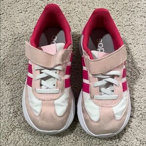 Adidas Kids' Pink and White Sneakers